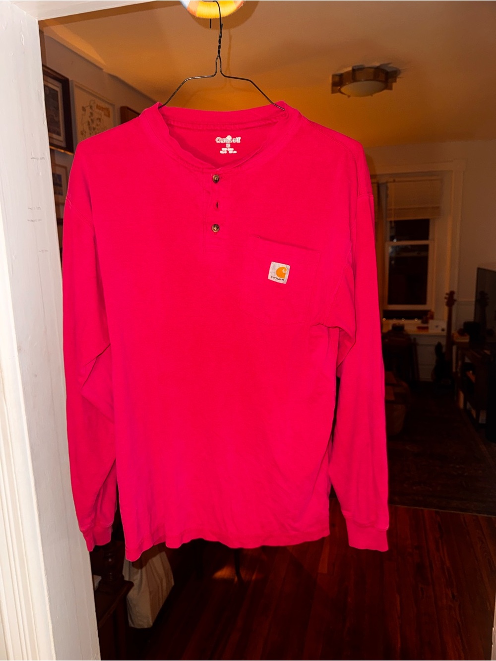 2000s Carhartt mens Long-Sleeve Henley Shirt